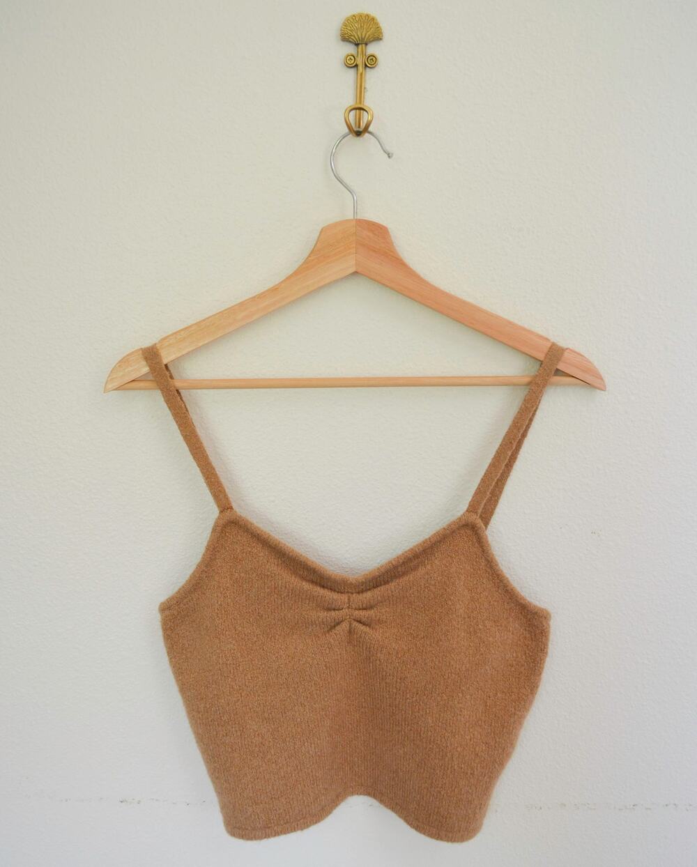 Madewell Mapleton Crop Sweater Tank, Beige/Tan, Cotton/Wool Blend, Cami Top